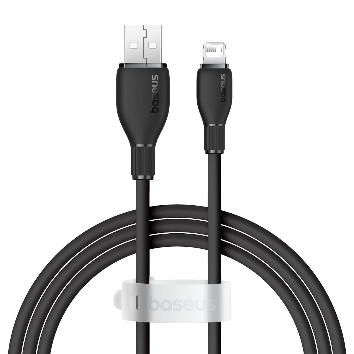 Baseus Pudding Hızlı Şarj Özellikli Lightning Kablo 2.4A, 1.2 Metre, Siyah