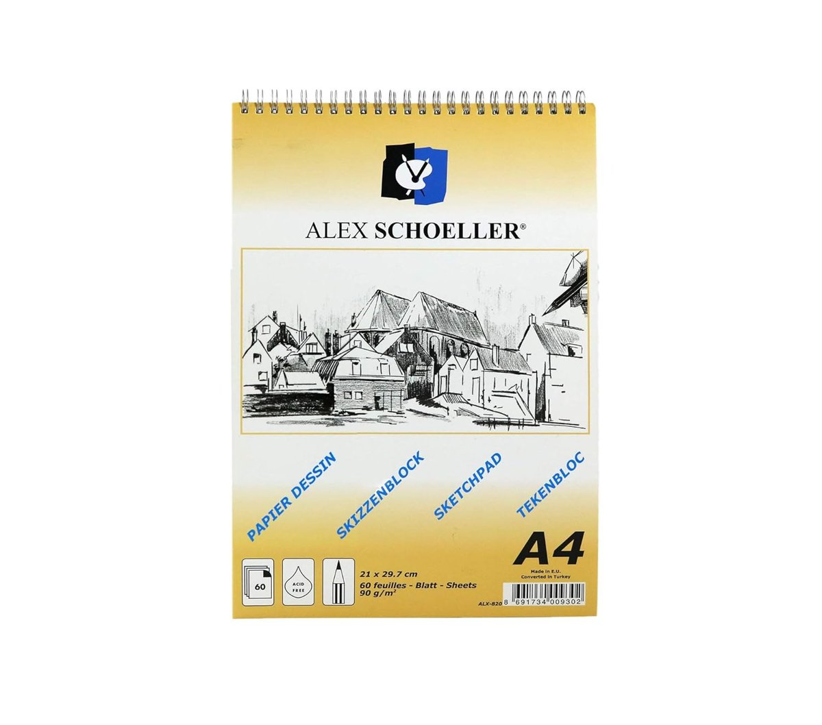 ALEX SCHOELLER A.ESK.BLK.090.04 SPR.ESKİZ BLOK.90gr.A4 60 ypr.DİK ALX-820
