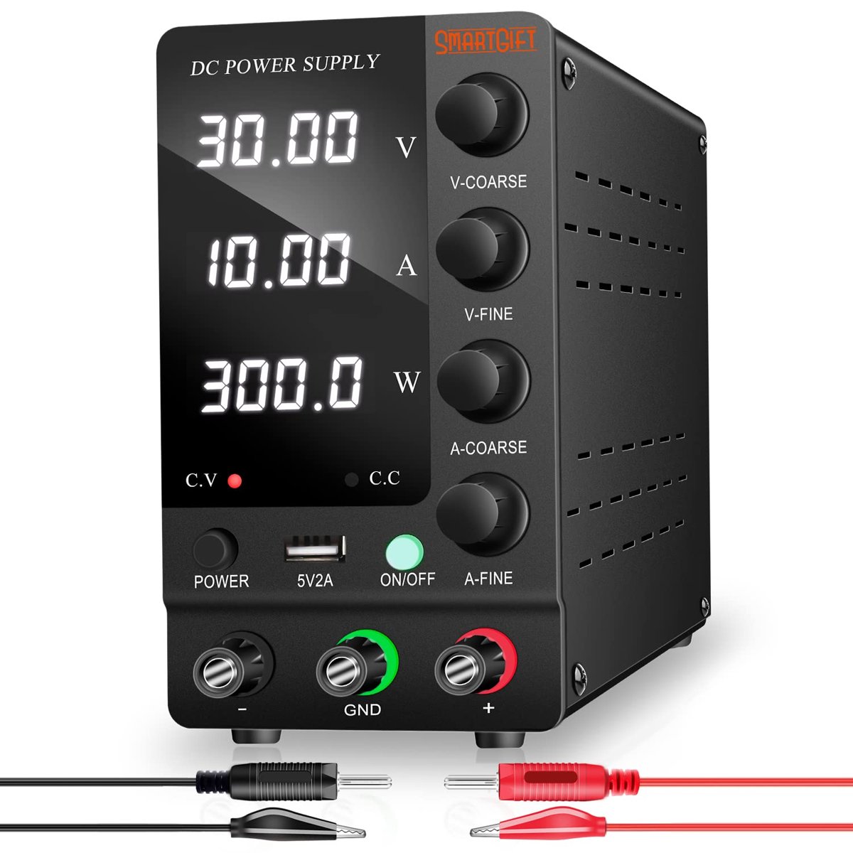 smartgift be generous to your lovers Ayarlanabilir 30V/10A SMPS DC Güç Kaynağı Voltaj Regülatörü (Black) SG-C3010
