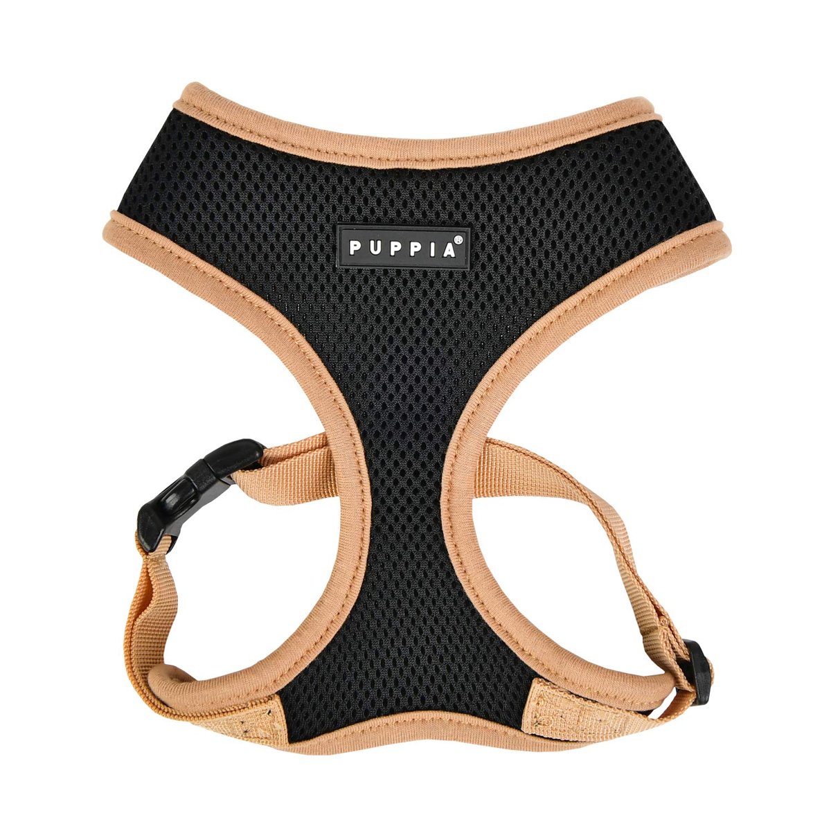 Puppia Soft Harness II - Küçük ve orta boy köpekler için yumuşak köpek kayışı - çok rahat ve ayarlanabilir, siyah, S