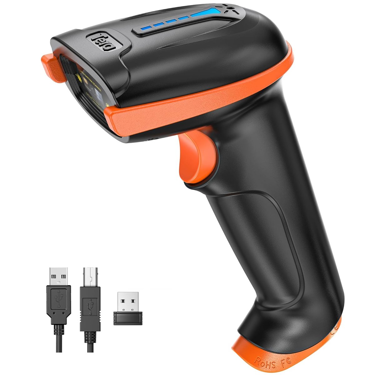 Tera 5100 Kablosuz Barkod Okuyucu - 1D ve 2D QR Kod Okuyucu, 2.4GHz Kablosuz ve USB Kablolu, 2000mAh Pil Göstergeli, Ergonomik Tasarım, Darbeye Dayanıklı Silikon, IP54 Toz Koruma, Barkod Okuyucu