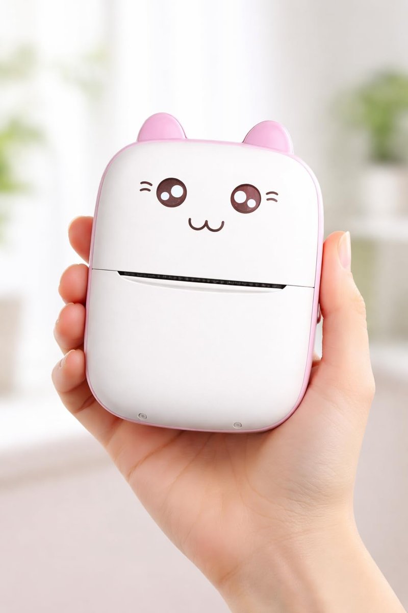 Busstier Mini Yazıcı Bluetooth Bağlantılı Taşınabilir Termal Yazıcı Siyah Beyaz Çıktı Telefon Uyumlu USB Type C Şarjlı Not ve Fotoğraf Yazdırma