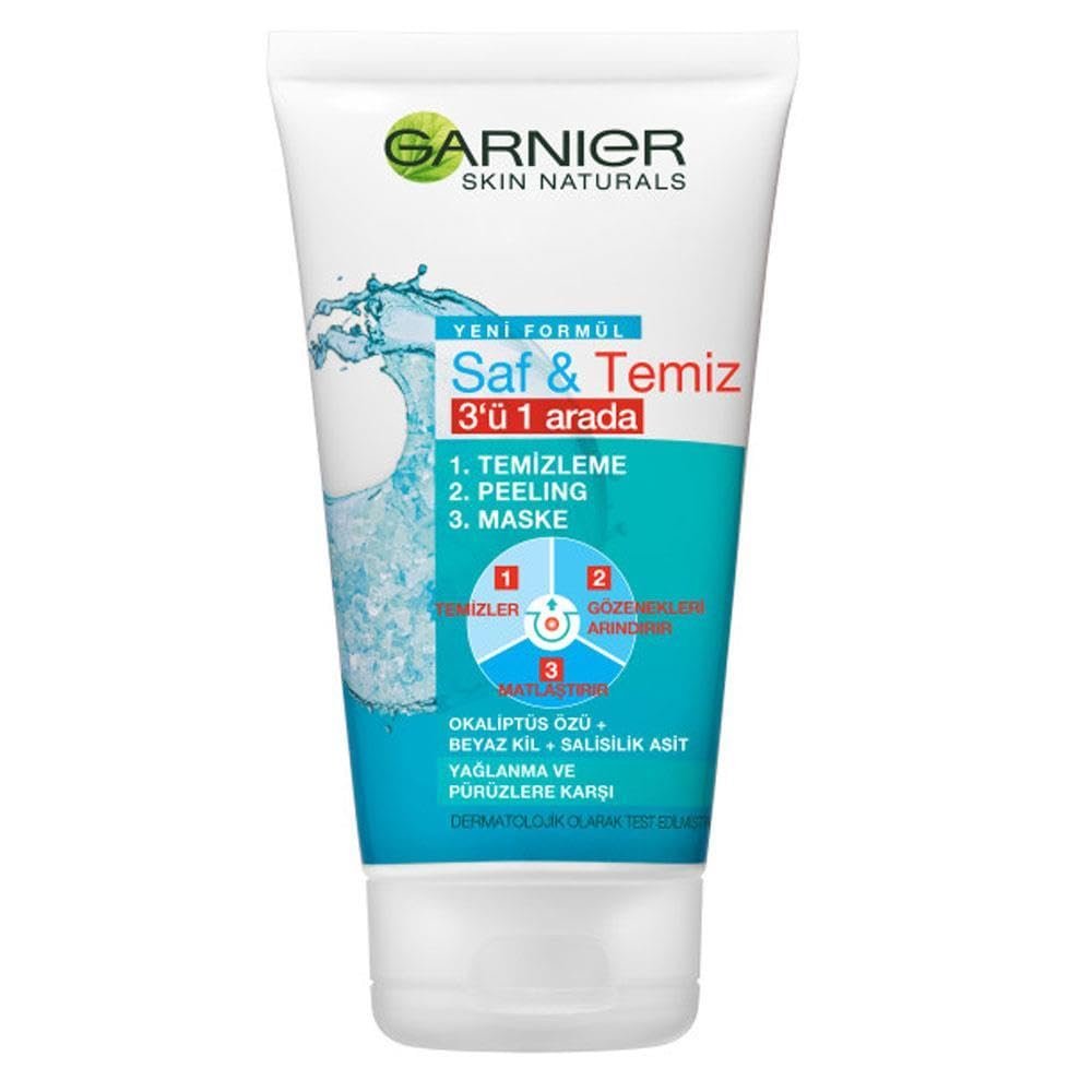 Garnier Saf  Temiz Salisilik Sivilce Görünümü Karşıtı 3'ü 1 Arada (Beyaz Kil, Salisilik Asit, Niasinamid)