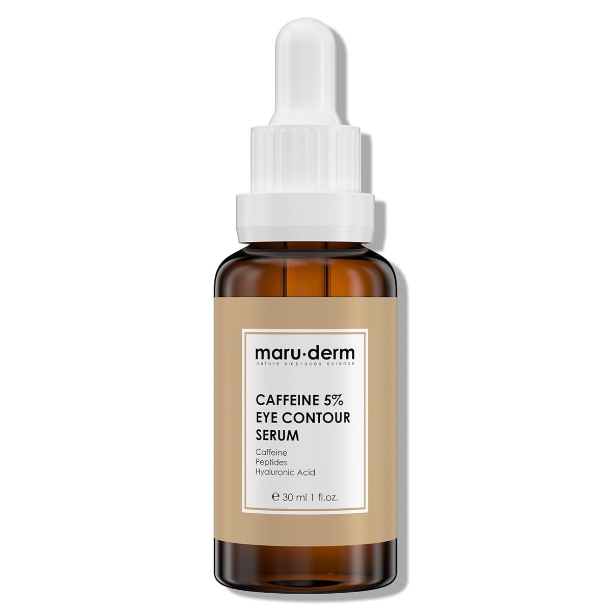 Maruderm%5 Kafein + Peptit + Hyalüronik Asit Göz Çevresi Serumu – Şişkinlik ve Koyu Halka Görünümüne Karşı Canlandırıcı Göz Kontur Bakımı, 30 ML