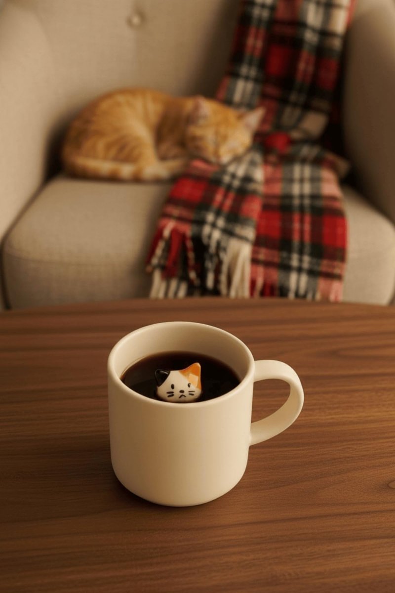 Mithra Life Kedi Figürlü 250 ml Seramik Çay Kahve Kupası MIT1270