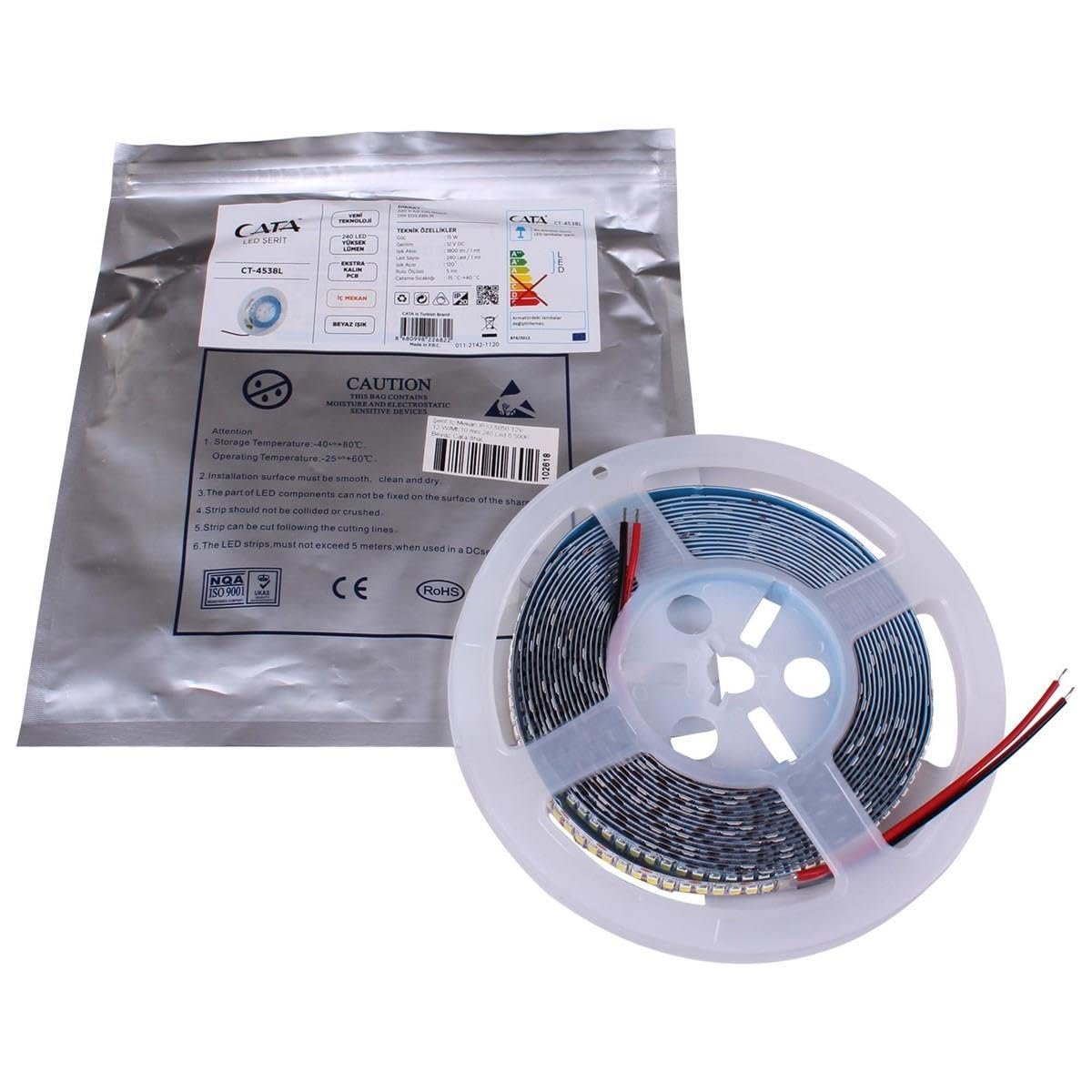 CATA CT-4538B 240 Çipli Beyaz Işık LED Şerit, 5m