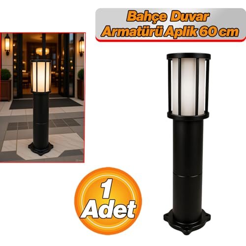Kule Kafesli Set Üstü Bahçe Duvar Armatürü 60 cm Suya Dayanıklı Modern Dış Mekan Aydınlatma Aplik