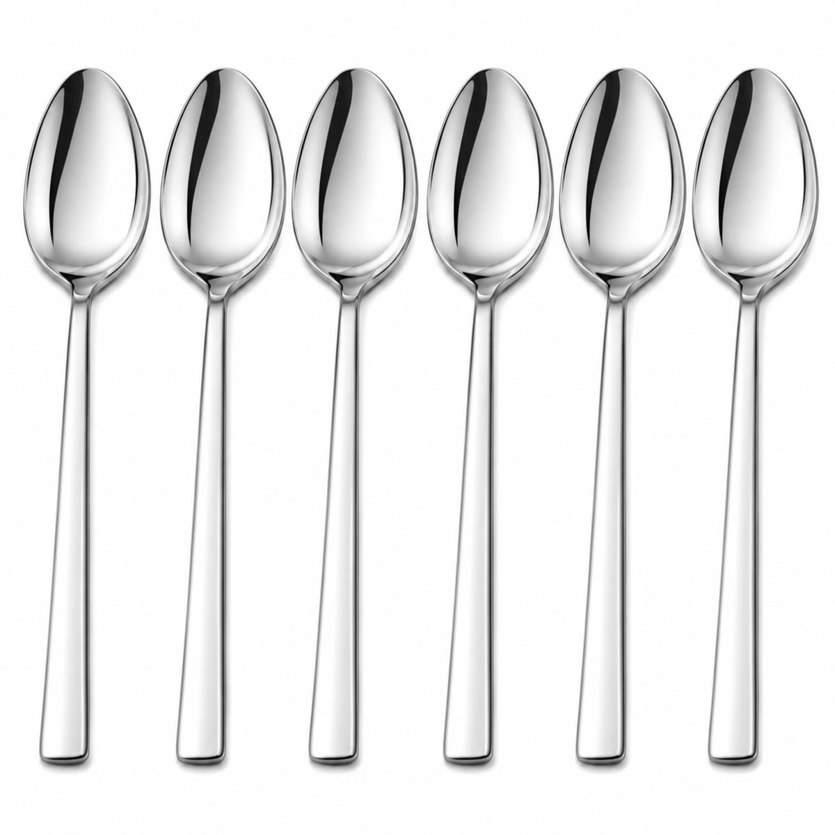 Yemek Kaşığı, 6'lı Paslanmaz Çelik Kaşık Seti, Gümüş Renk Metal 20 cm, 6 Adet İçerikli Set