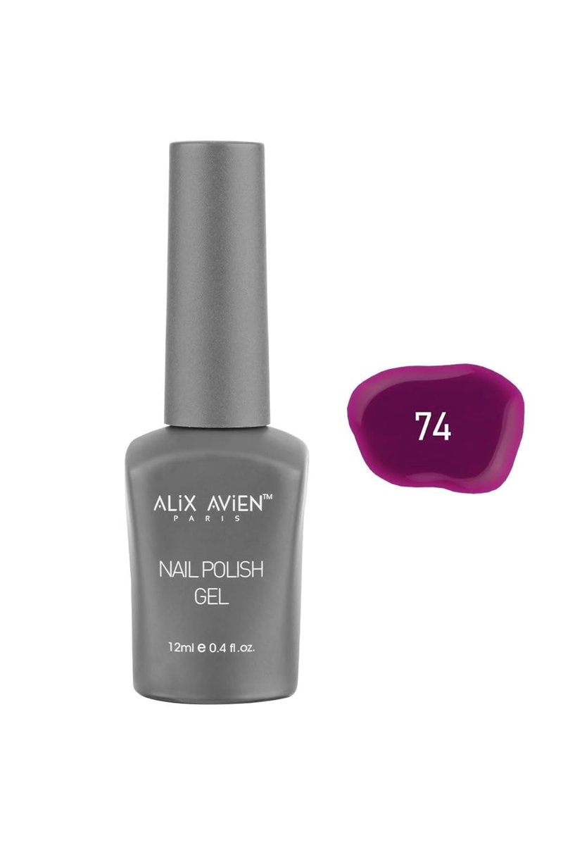 ALIX AVIEN Mor Pembe Kalıcı Oje 74-Yoğun Renk Veren Jel Oje 12 ml-Nail UV Gel Polish 74
