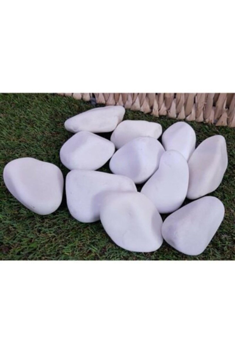 Ekodoğa Dolomit Taş Beyaz 25 Kg 6 10 Cm Dere Taşı Çakıl Bahçe Süs Dolamit Dekoratif Loche X