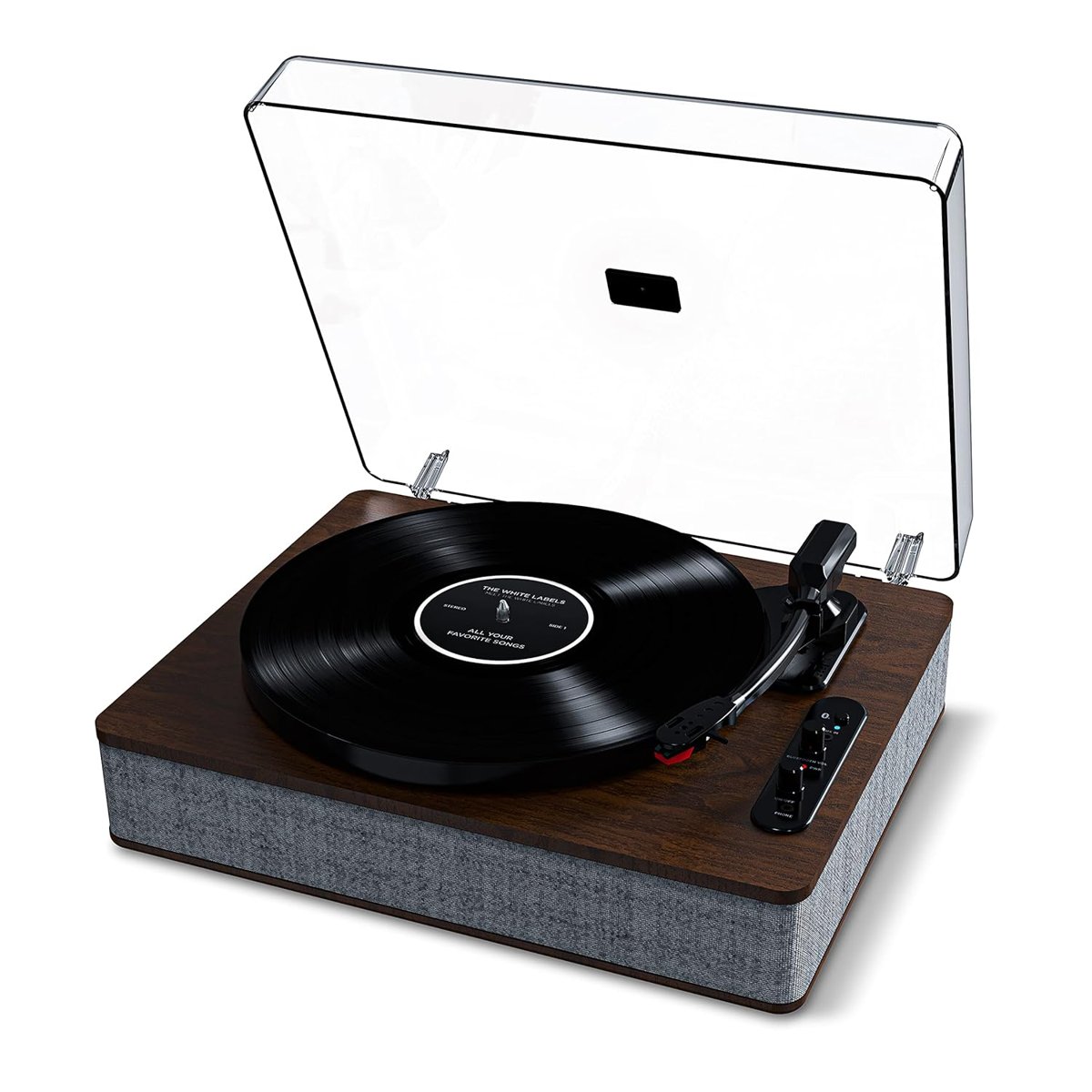 ION Audio Luxe LP – Hoparlörlü Bluetooth plak çalar, USB dönüştürme, tam boyutta, otomatik durdurma, kulaklık çıkışı, 3 hız