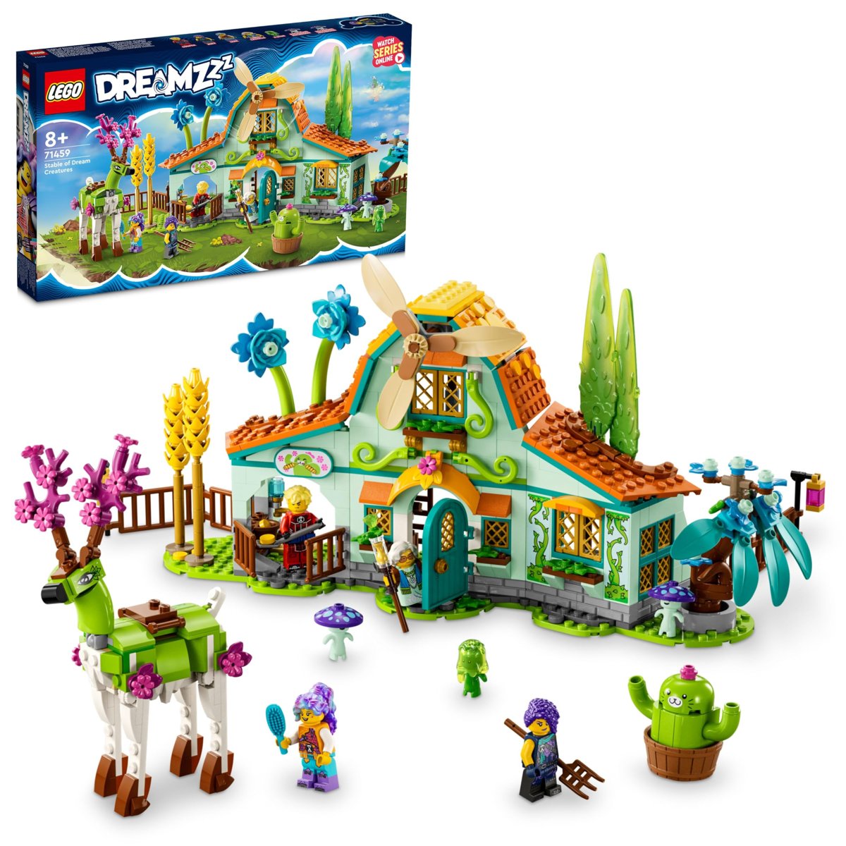 LEGO® DREAMZzz™ Düş Yaratıklarının Ahırı 71459-8 Yaş ve Üzeri Macera Sever Çocukların 2 Farklı Şekilde İnşa Edilebileceği Bir Geyik İçeren Yaratıcı Oyuncak Yapım Seti (681 Parça)