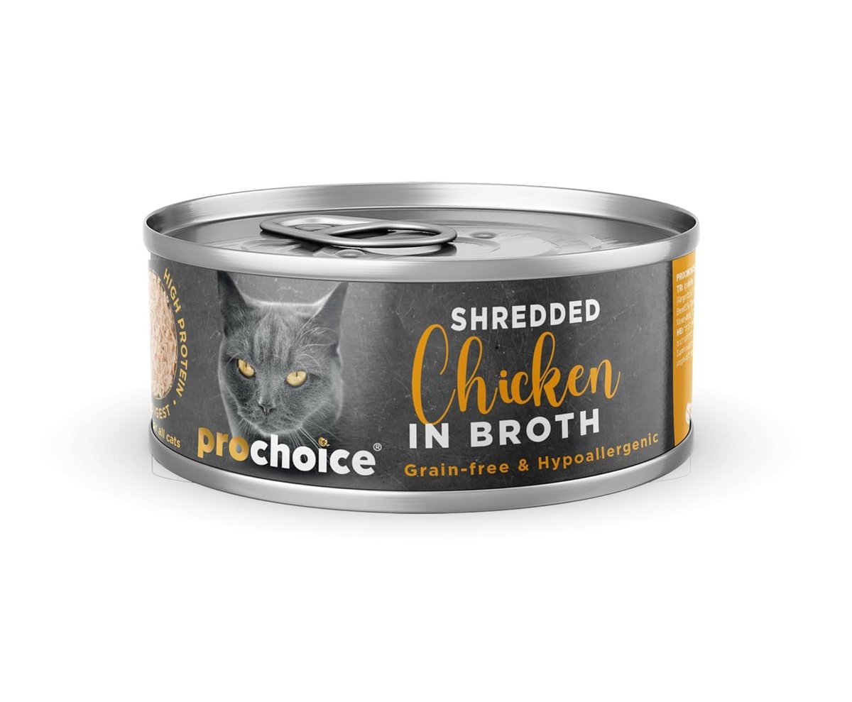 Prochoice Deluxe Shredded, Tahılsız, Hipoalerjenik, Tiftiklenmiş Tavuk Etli Yaş Kedi Maması, 70 gr x