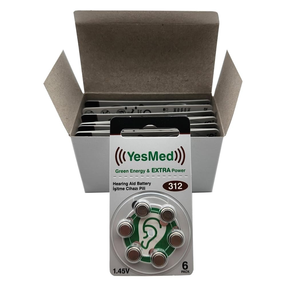 YesMed Extra Power 312 Numara İşitme Cihazı Pili (10 Paket x 6 Adet = 60 Adet Pil)