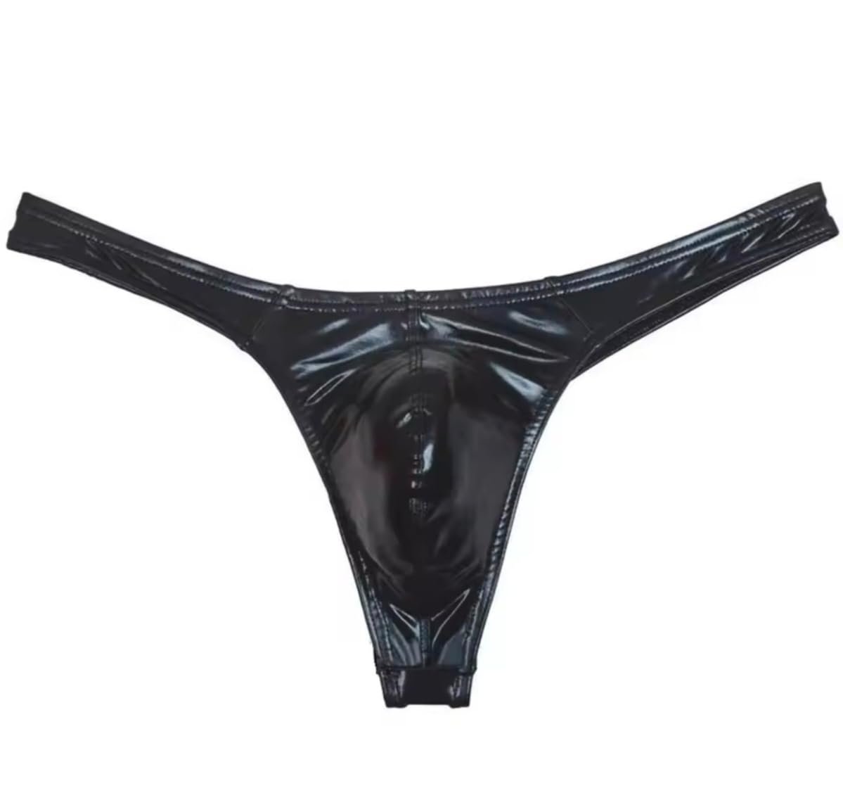 Erkek Suni Deri Tanga, Siyah, Elastan Malzeme, Gece Parti ve Özel Günler için İç Giyim (Siyah Renk Erkek Tanga Külot, 2XL)