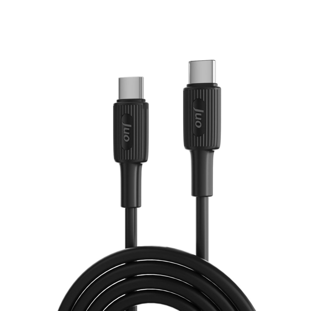 Juo 60W USB Type-C to Type-C Silikon Hızlı Şarj ve Data Kablosu Siyah 2 Metre