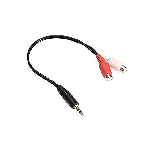 Alfais 4227 3.5mm Stereo Erkek Dişi 2Rca Tos Ses Kablo Çevirici Adaptör, Siyah