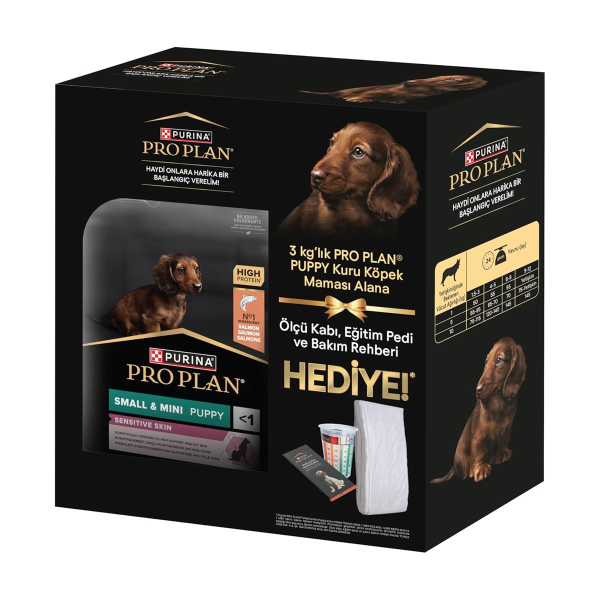 Pro Plan mini puppy somonlu yavru köpek maması 3 kg hediyeli paket