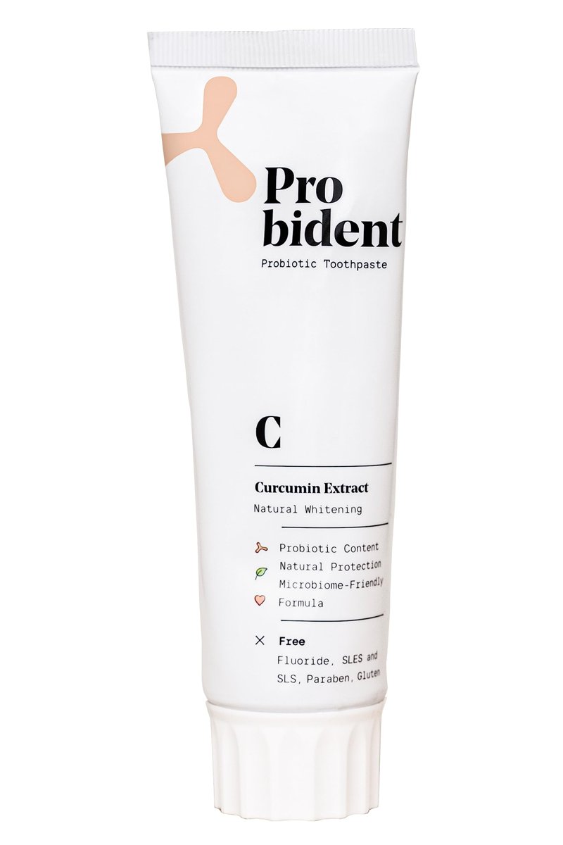 Probident Aktif Probiyotik Doğal Florürsüz Diş Macunu Zerdeçal Özüt Ilaveli Doğal Beyazlık 75 mL