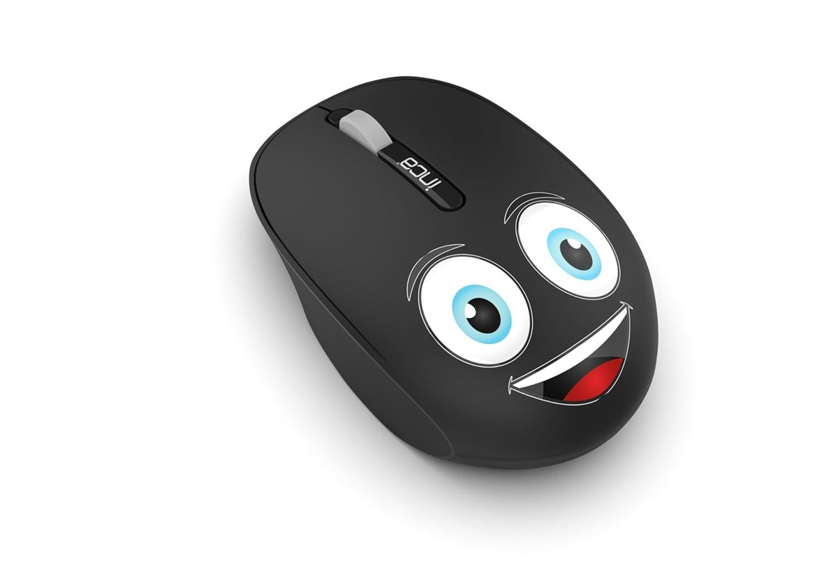 INCA Weeny IWM-245ST DESİNG 3D WİRELESS SİYAH MOUSE Sevimli Emoji Karakterli,2.4 GHz Nano USB,Ergonomik Zarif Kullanım Şekli, Konforlu Dokunuş Hissi,1200 Dpi, 10M Çekim Mesafesi,Uyku Modu