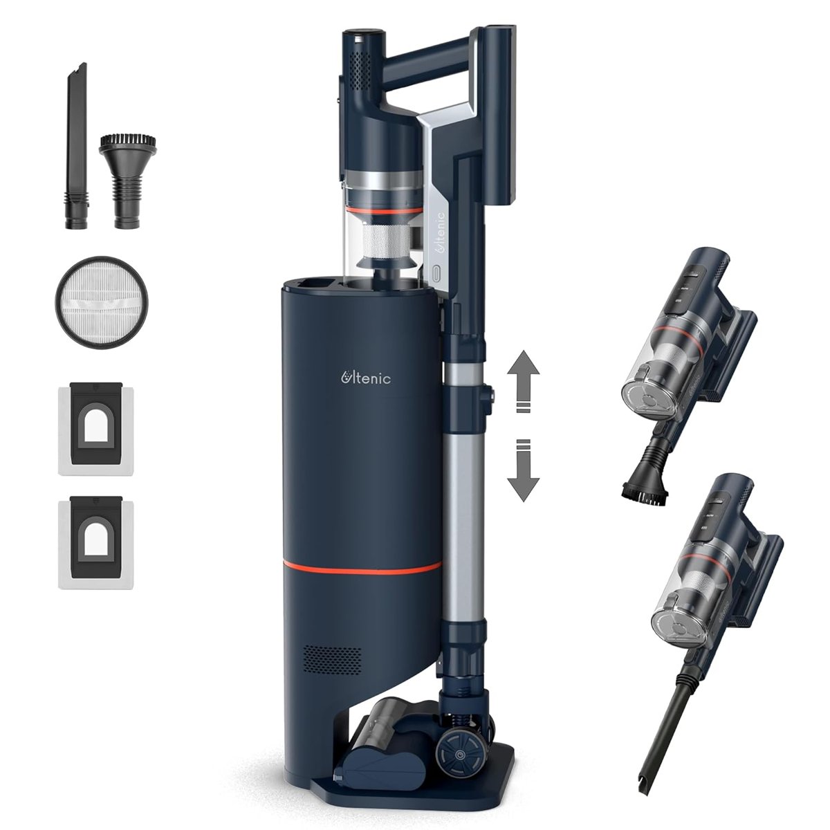 Ultenic FS1 Cordless Vacuum Cleaner, with Automatic Emptying Station, Powerful Suction 30KPa/450W, Removable Battery up to 60 Mins, Stick Vacuum Cleaner for Hard Floor Home Carpets