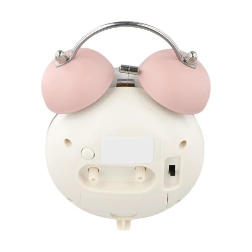 Valkyrie Retro Çalar Saat Işıklı Analog Masa Saati Dekoratif Komodin Saati Bombe Kapaklı 15x10 Pembe