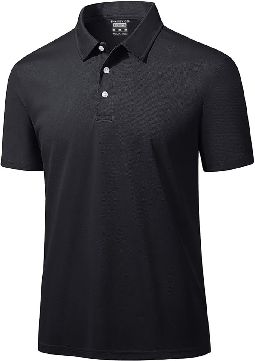Ghassy Co. Erkek Golf Dry Fit Classic Tenis Casual Polo Yaka T-Shirt SİYAH L
