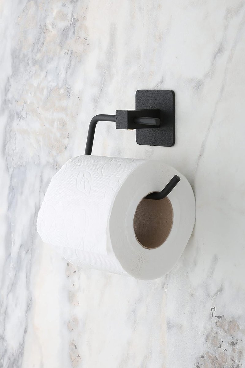 Alper Banyo Yapışkanlı Siyah Kare Açık Tuvalet Kağıtlığı Wc Kağıtlık Tuvalet Kağıdı Askısı