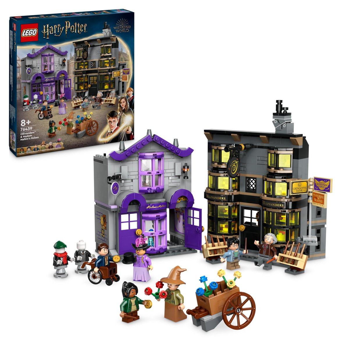 LEGO Harry Potter Ollivanders ve Madam Malkin'in Cübbe Dükkanı 76439-8 Yaş ve Üzeri Çocuklar için Diagon Yolu Oyuncak Mağazası Modeli Yapım Seti (744 Parça)