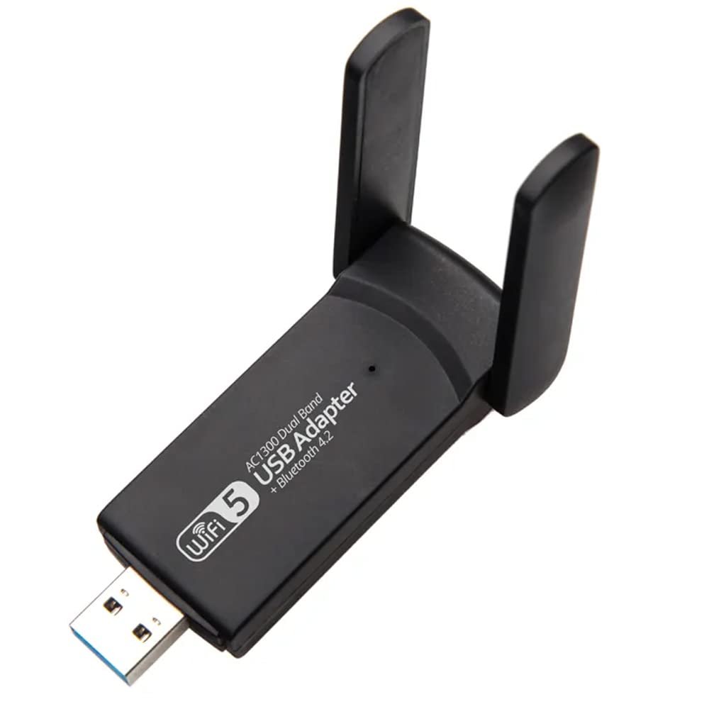 Coverzone Wireless Adaptör Wifi Ağ Kartı Masaüstü Bilgisayar Pc ile Uyumlu 2,4G 5G Destekler 1300Mbps Usb 3.0 Dual Band Usb Adapter 2,4Ghz-5,82Ghz AC1300