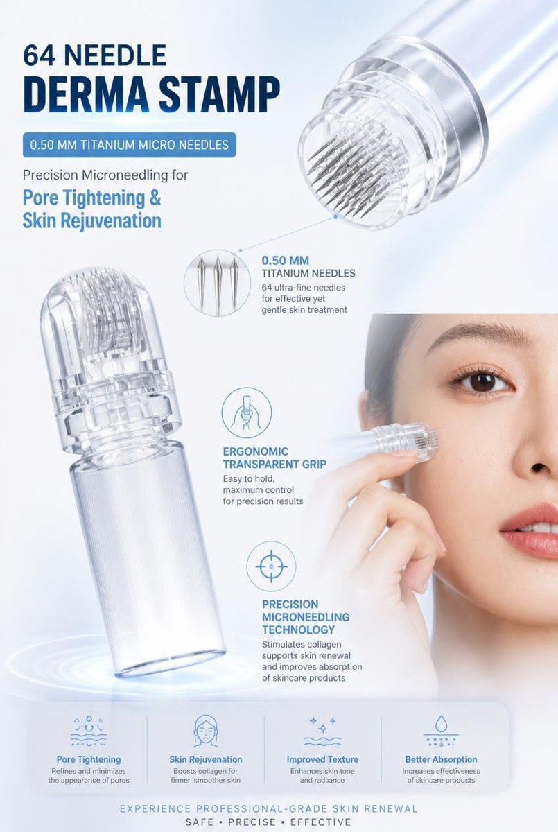 Busstier Mikro İğneli 64 Uçlu Cilt Bakım Serumu Yüz ve Boyun İçin Anti Aging Gözenek Sıkılaştırıcı Nemlendirici Leke Karşıtı Kolajen Destekli Cilt Yenileyici Serum Hassas Cilt Uyumlu Kırışıklık Karşıt
