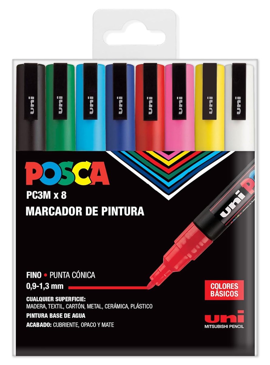 Posca UNI Set PC 3M Basic - 8 keçeli kalem, A-1