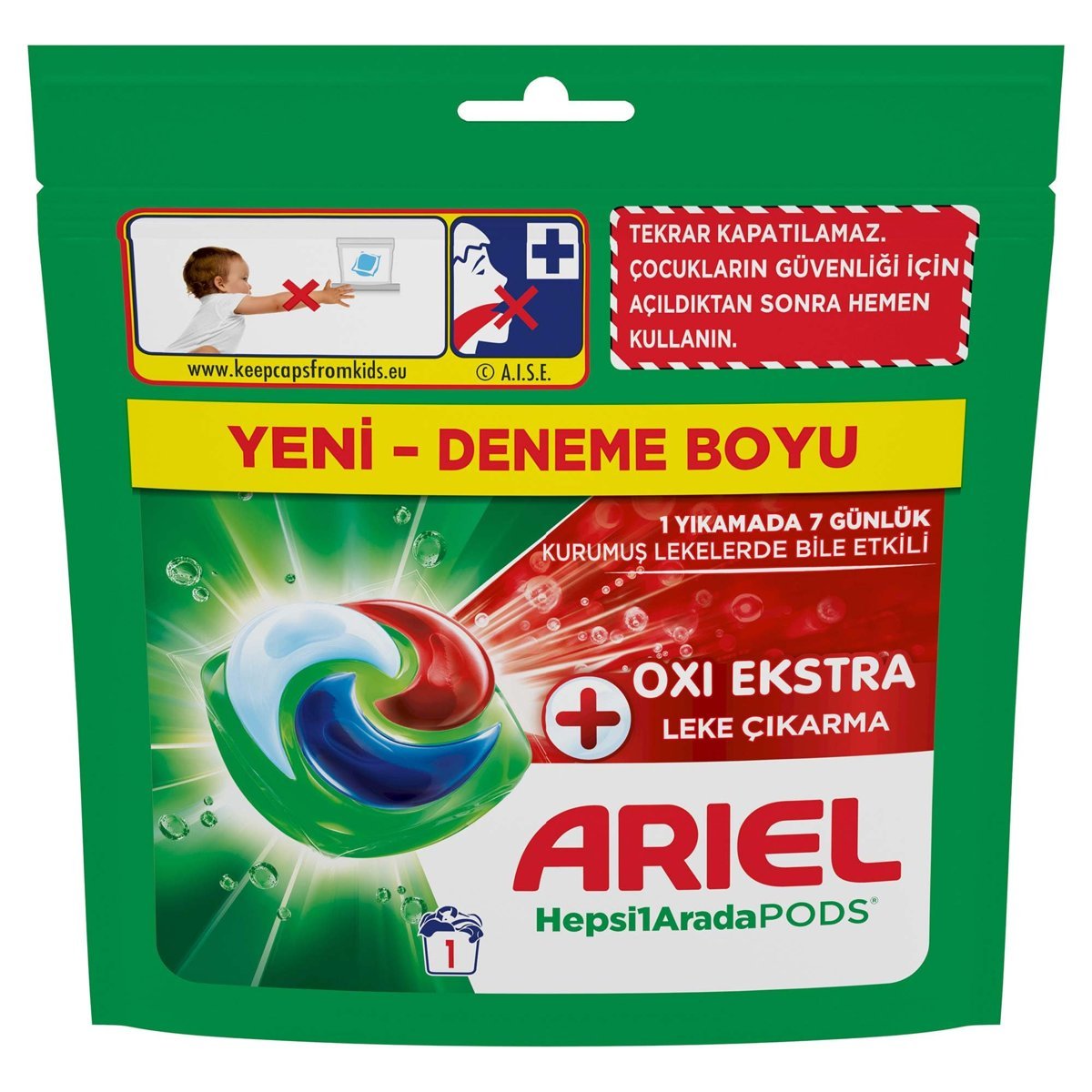 ARIEL Hepsi 1 Arada PODS Deneme Boy Ürün 1 Yıkama