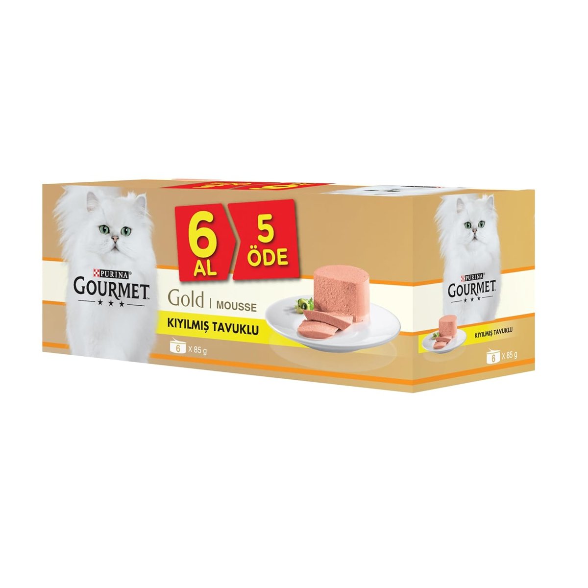 Gourmet Kıyılmış Tavuk Yetişkin Kedi Konserve 6 Al 5 Öde 85 Gr