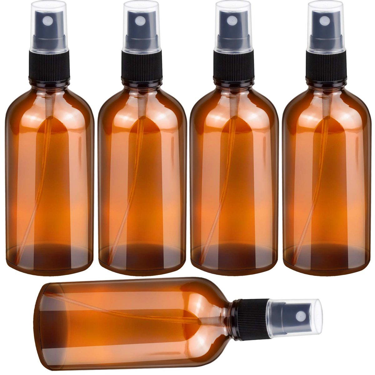 XIAOXIAO 100ml Küçük Amber Cam Sprey Şişesi Boş İnce Sis Cam Şişeler Uçucu Yağlar için Atomizer Spre