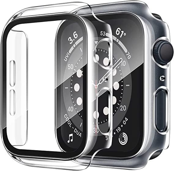 Apple Watch 49 mm Şeffaf Ekran Koruyucu ve Kılıf Bir Arada Tam Koruma Şeffaf Saat Kılıfı