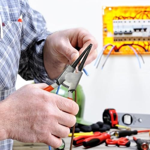 AEE® 4’lü Segman Pensesi Seti – İç Dış Düz ve Açılı Sekman Pensesi, 7” Profesyonel Segman Sökme Takma Pensesi