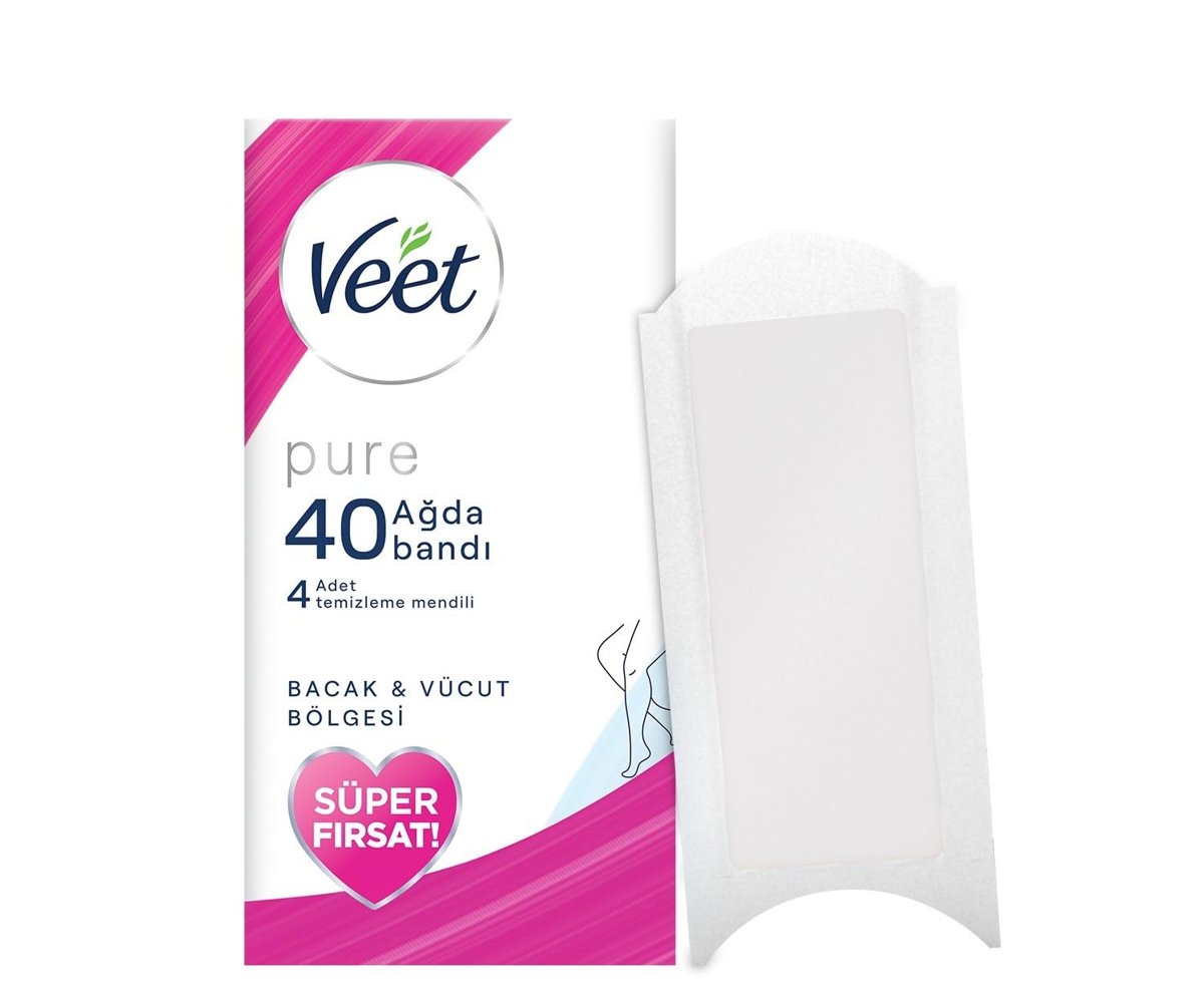 Veet Pure Hassas Ciltler için Ağda Bandı, Bacak ve Vücut Bölgesi, 80'li