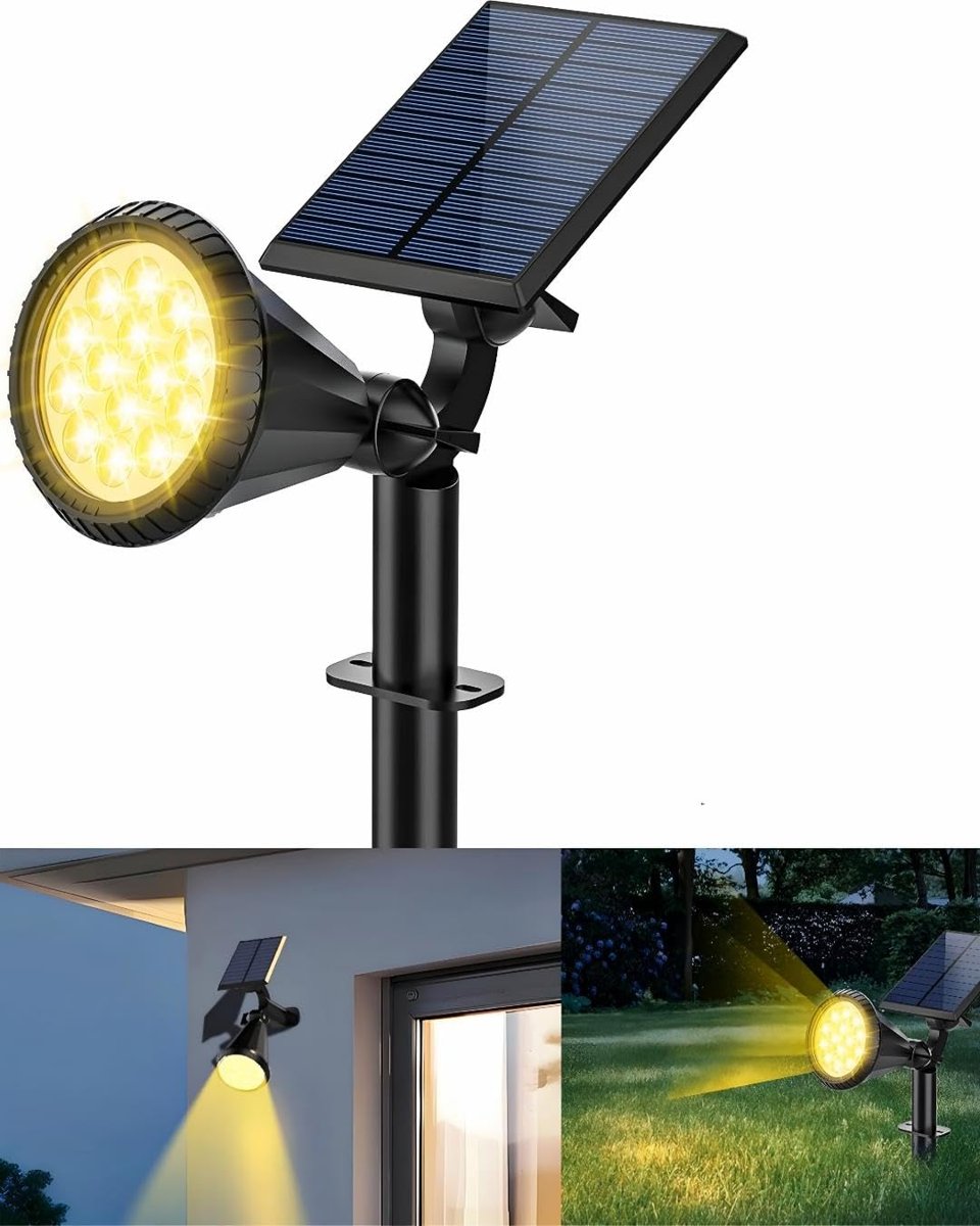 Forlife Gün Işığı18 LED Spot Güneş Enerjili Bahçe Aydınlatma Lambası, Fotoselli, Spike Aplik, 18W Su