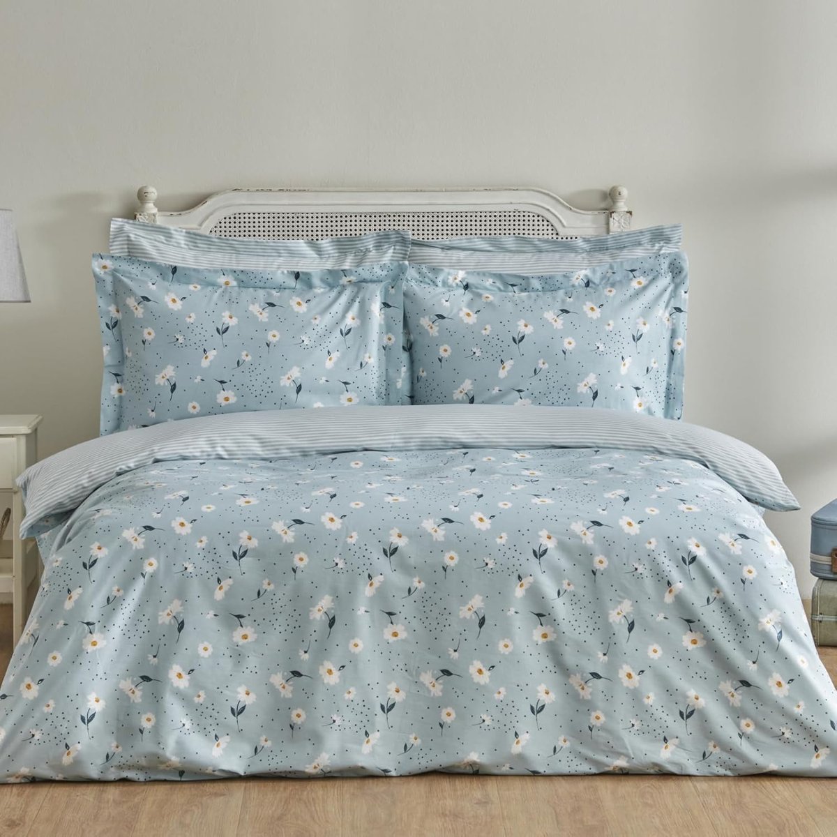 Karaca Home Daisy %100 Pamuk Çift Kişilik Nevresim Takımı Mint Mavi (PP)