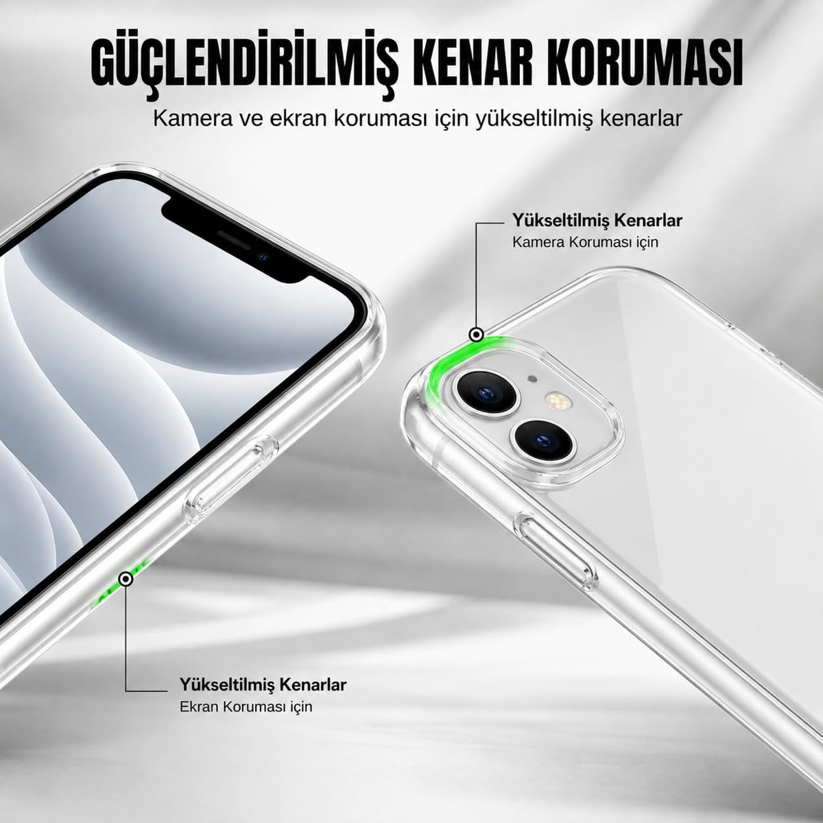 iPhone 11 Uyumlu Şeffaf Telefon Kılıfı, MagSafe ile Uyumlu, Kristal Şeffaf Tasarım, Kablosuz Şarj Destekli, İnce ve Hafif – BiElite