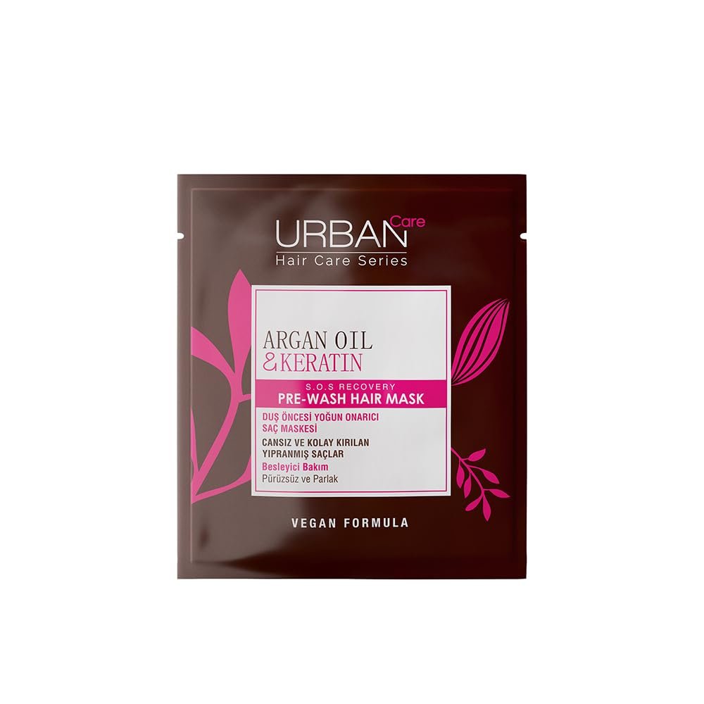 URBAN Care Argan Yağı  Keratin Kolay Kırılan Saçlara Özel Duş Öncesi Saç Bakım Maskesi 50 ml- Vegan