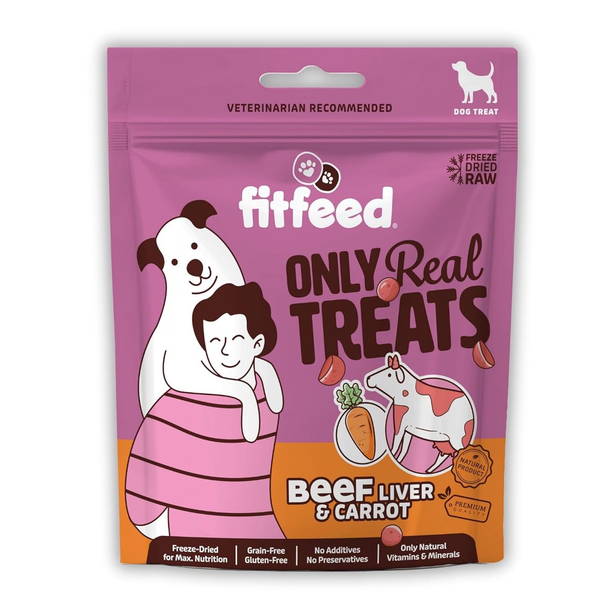 fitfeed Freeze-Dried Çiğ Dana Ciğer  Havuç Köpek Ödül Maması 40g