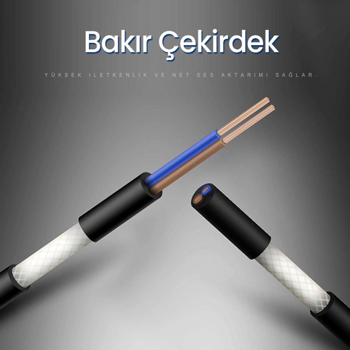VegGieg 3.5mm AUX to 2 RCA Ses Kablosu 5 Metre