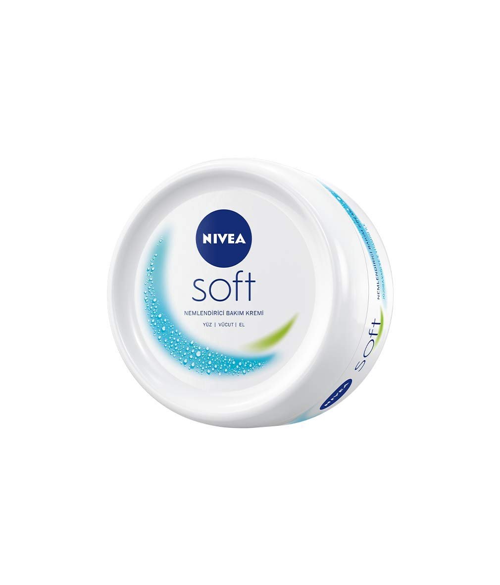 NIVEA Soft Krem, 200 ml, Nemlendirici Bakım Kremi, Yüz, Vücut, El, Jojoba Yağı ve E Vitamini ile Cil