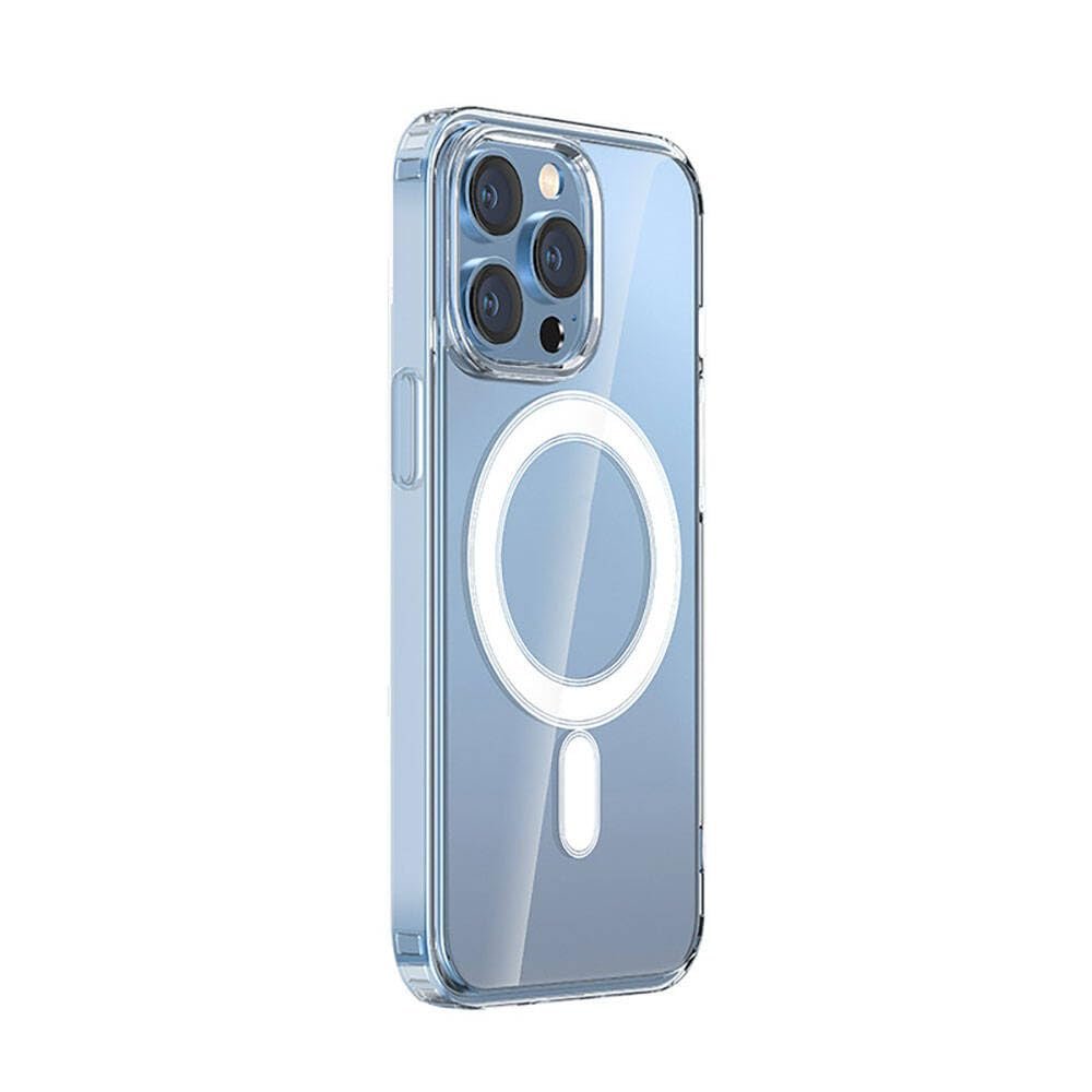 Zore Apple için uyumlu iPhone 15 Pro Kılıf M-safe Şarj Özellikli Şeffaf Sert PC Zore Embos Kapak Renksiz