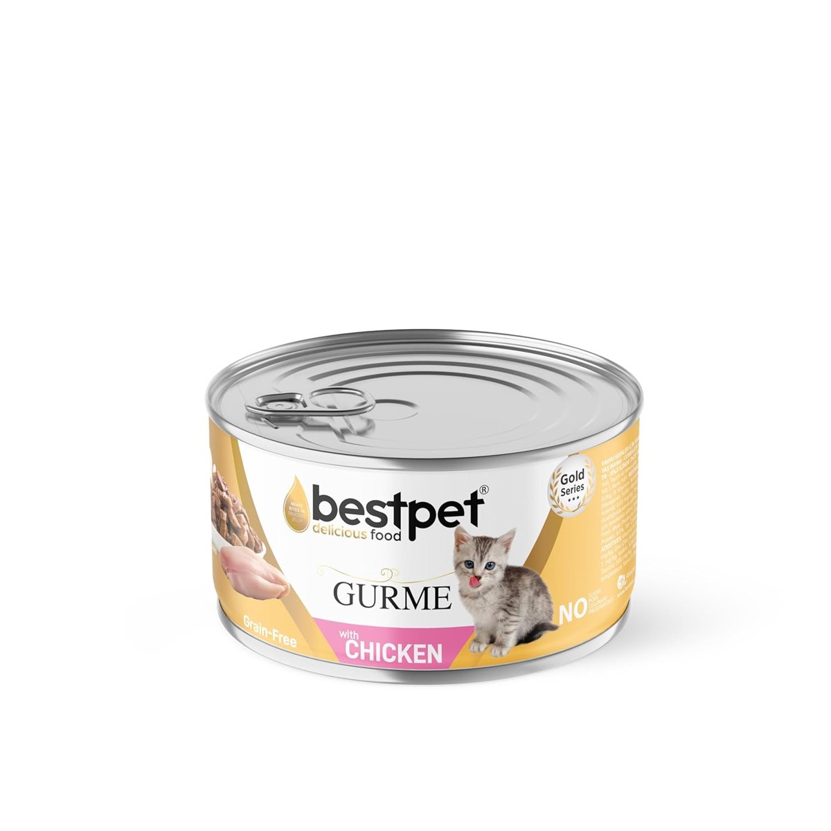 Bestpet Yavru Gurme Kediler İçin, Tahılsız, Jöle İçinde Tavuk Parça Etli Yaş Mama, 85 gr x 12 Adet