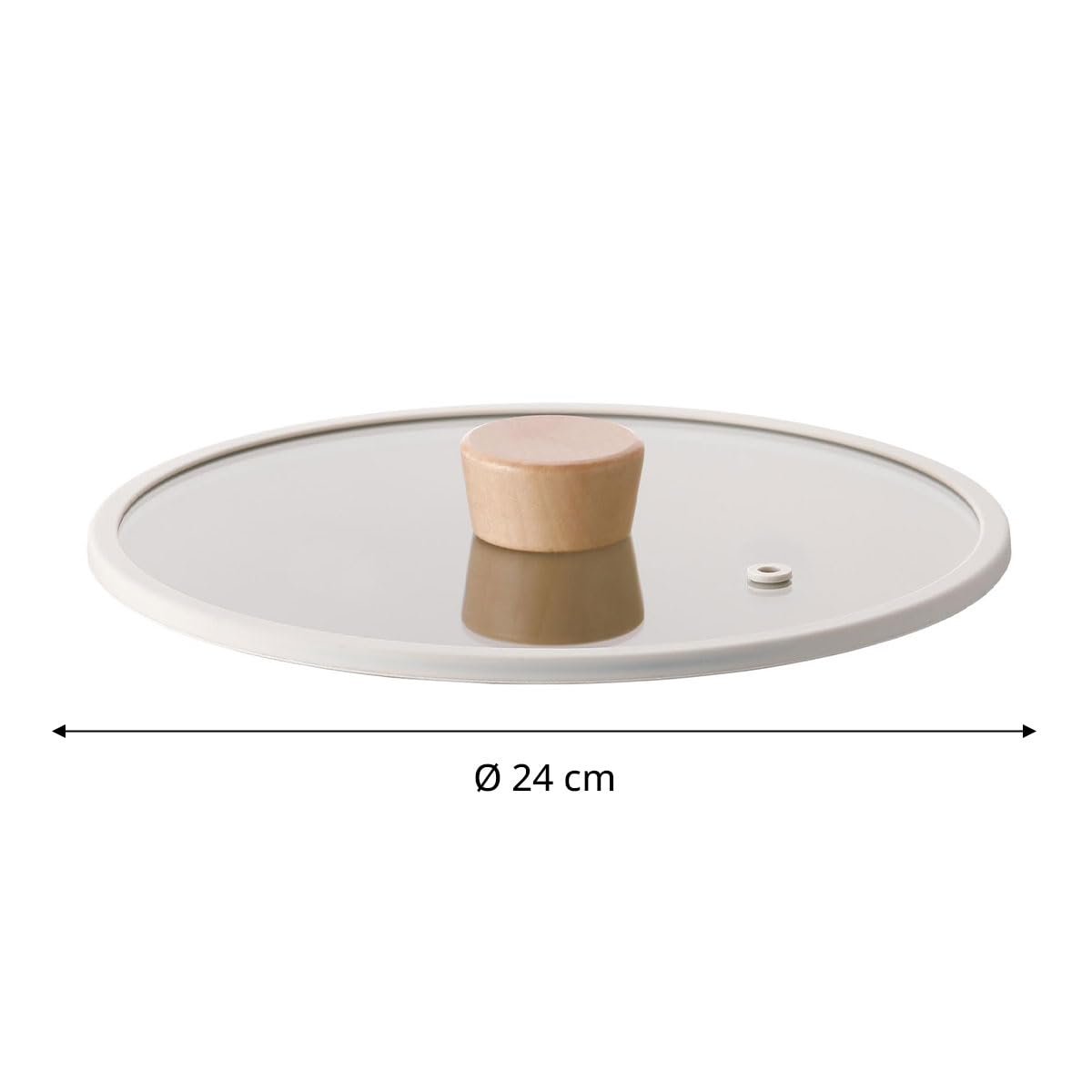 Neoflam FİKA 24CM DÜZ SİLİKON ÇERÇEVELİ CAM KAPAK BEJ