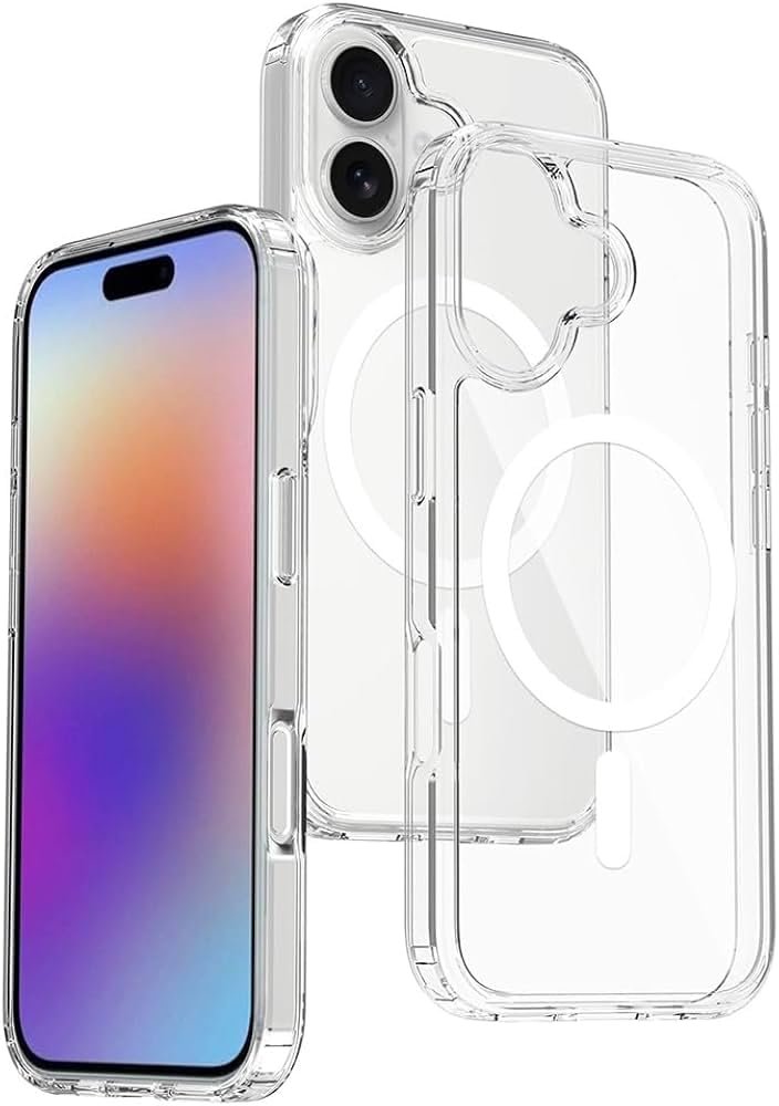 GGM GİYİM  AKSESUAR iPhone 17 için Magsafe ile Uyumlu Arka Kısmı Şeffaf Kenarları Silikon Yapılı Güç