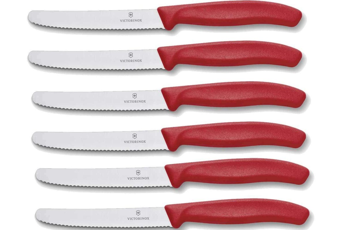Victorinox 6 adet sofra bıçağı - mutfak bıçağı - küçük ekmek bıçağı Swiss Classic tırtıklı - İsviçre